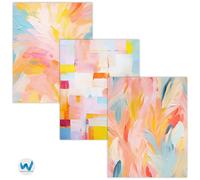 Poster pastello testurizzato astratto - Set di 3 arte da parete colorata -...
