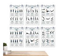 Poster Per Allenamento Con Manubri 6 Pezzi Guida Fitness Per Palestra | Tabella Di Esercizi Per Stretching E Coinvolgimento Muscolare Per Dormitorio Ufficio Ca