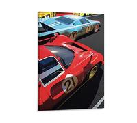 Poster per auto da corsa per Ford Vs Ferrari Race Car Poster decorativo su tela, poster da parete e stampa artistica moderna per camera da letto, 40 x 60 cm