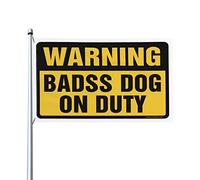 Poster per dormitorio universitario di avvertimento cane tosto in servizio bandiera piscina roba decorazioni per la casa (30 x 45 cm)