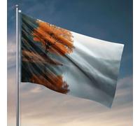 Poster per dormitorio universitario per ragazzi, albero autunnale riflesso nel lago calmo. Bandiere per stanza bandiere divertenti per i ragazzi (120 x 180 cm)