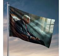 Poster per dormitorio universitario per ragazzi Un uomo vestito siede su una poltrona con fumo che sale accanto a lui. Bandiera estiva bandiere decorative per la casa (30 x 45 cm)