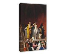 Poster per estetica, su tela, motivo: Mercato degli schiavi nell'antica Roma di Jean-Léon Gérôme, poster da parete e cornice 50,8 x 76,2 cm
