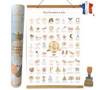 Poster per la prima volta a timbre, regalo di nascita bebe bimba garcon, decorazione ricordare camera dei bambini, future o mamma baby shower, mappa delle tappe del bambino