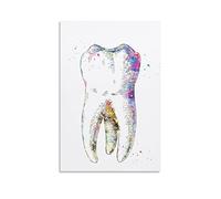 Poster per l'ospedale dentale con arte colorata e arte moderna con denti umani, stampe da parete per la casa, poster su tela, 40 x 60 cm