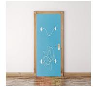 Poster Per Porte 3D Adesivo Per Porta Freccia Semplice Azzurra 77X200Cm Autoadesivo Per Home Decor Impermeabile Wall Murale Per Soggiorno Camera Da Letto Cucina Bagno Adesivi Poster