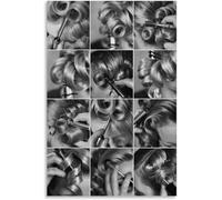 Poster per salone di bellezza Acconciatura da donna Arte della parete Stampe Processo di permanente Pittura su tela moderna per barbiere Decorazione della camera Immagine 30x50cmx1 Senza cornice