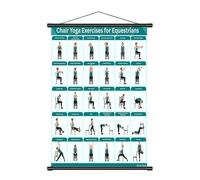 Poster per sedia yoga, tela artistica in PVC, 40 x 60 cm, resistente, pieghevole, espositore da parete con pose per anziani e principianti, guida agli esercizi per casa, ufficio, yoga, stretching