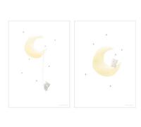 Poster personalizzato A3 Orso & Luna per la nascita – Senza personalizzazione