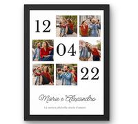 Poster personalizzato con foto e data - Regalo Anniversario Coppia | Quadro romantico con i tuoi scatti, nomi e una citazione a piacere, tenero ricordo di un momento importante da appendere