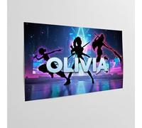 Poster personalizzato nome kpop poster k-pop parete musica coreana decorazione camera bambini adolescente idol stile hunter neon color regalo personalizzato compleanno Natale poster da parete kpop