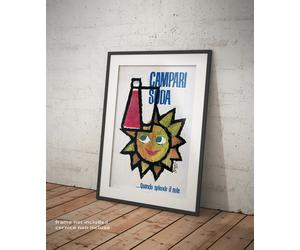 Poster Piatti Campari Soda Quando Splende il Sole Manifesto Vintage Stampa