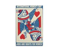 Poster politico Giornata internazionale della donna! Lavoro e diritto per le donne! Suffragio Femminismo Uguaglianza Tela Wall Art per la decorazione della stanza Decorazione estetica della parete