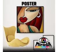 POSTER POP ART ARTE MODERNA FACE GIRL STYLE MODA COLORS COLORI BOCCA MOUTH NEWS
