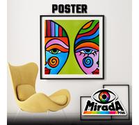 POSTER POP ART ARTE MODERNA FACES VOLTI COLORS COLORI MANDALA ARREDO DESIGN