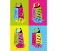 Poster POP ART - Grattugia formaggio 40 x 60 (42 cm x 59,4 cm), formato A2, stile Andy Warhol, decorazione da parete d'arte, design francese