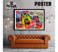 POSTER POP ART MODERNA ROLLING STONES GRAPHICS COLORI LINGUA Mick Jagger