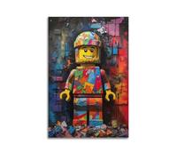 Poster pop art su tela, motivo: Lego Man, decorazione artistica da parete moderna per camera da letto, 20 x 30 cm