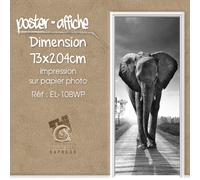 Poster Porta Decorativa Trompe L'Oeil - Elefante - EL10BWP - 4 Dimensioni