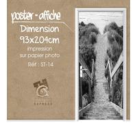 Poster Porta Decorazione Inganna L'Occhio - Scala Legno - ST-14 - 4 Dimensioni