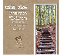 Poster Porta Decorazione Inganna OCCHIO - Scala Legno Punta - ST 21 4