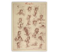 Poster poster offset Franquin Modeste e Pompon, matite 1988 (50x70 cm)