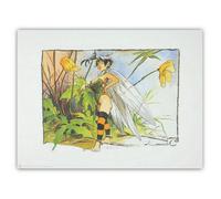 Poster poster offset Loisel Peter Pan, la fata campanello e fiori (40x30 cm)