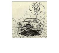 Poster poster offset Spirou et la Turbotraction, Franquin (50x70 cm)