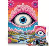 Poster psichedelico con occhio LSD, puzzle da 1000 pezzi per adolescenti, per sviluppare la destrezza mentale, divertimento tranquillo, taglio premium, regalo per le vacanze (38x26cm)