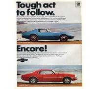 Poster pubblicitario Corvette Sting Ray & Camaro SS GM Muscle Car -...