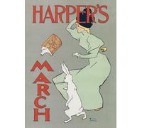 Poster pubblicitario "Donna nel vento con lepre marzo" di Edward Penfield 1866-1925. Poster pubblicitario Harper's New Monthly Magazine per marzo 1895. Stampa poster di Ken Welsh (11 x 16)