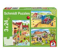 Schmidt 56216 Puzzle alla Fattoria 3 x 24 Pezzi