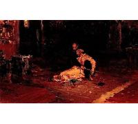 Poster Quadri Moderni Quadri su Tela Astratti Famoso Ivan il Terribile e suo figlio Ivan di Ilya Efimovich Repin per la decorazione domestica dell'ufficio 60x90cm