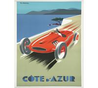 Poster Racing Costa Azzurra Vintage Grand Prix Wall Art -...