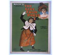 Poster Ragazza di Parigi Vintage Teatro Wall Art - 12X16/16X20/18X24/24X36