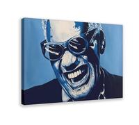 Poster Ray Charles Ray Charles su tela, decorazione artistica da parete per soggiorno, camera da letto, decorazione artistica da parete con cornice, 40 x 60 cm