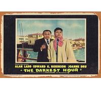 Poster retrò classico del film The Darkest Hour aka HELL ON FRISCO BAY Lobby Card 4 Alan Ladd Edward G Robinson Vintage Metal Tin Sign Old TV Film Poster Regalo Karaoke Bar Pub Club Piatti decorativi