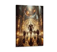 Poster retrò con guerra Sgt, bel guerriero spartano che cammina nel corridoio Marvel, poster decorativo da parete su tela, decorazione per camera da letto, stampa artistica e moderna, 40 x 60 cm