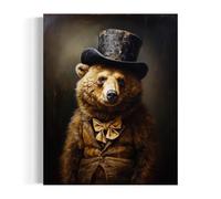 Poster retrò con ritratti di animali, arte stravagante con animali, decorazione squisita, creature curiose (senza cornice, 24 x 16 W)