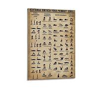 Poster retrò DYJ Yoga Poster Ashtanga Vinyasa Yoga serie primaria su tela e stampa artistica da parete Modern Family camera da letto Decor poster 50 x 75 cm