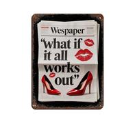 Poster retrò in metallo con citazioni ispiratrici What If It All Works Out, decorazione da parete per bar, grotta, bar, famiglia, garage, 30 x 40 cm