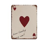 Poster retrò in metallo con scritta in lingua inglese "How Lucky We Are, Playing Cards Playing", decorazione da parete per bar, grotte, bar, famiglia, garage, 30 x 40 cm
