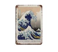 Poster retrò in metallo con scritta "The Great Wave Off Kanagawa" (2), decorazione da parete per bar, grotte, bar, famiglia, garage, 20 x 30 cm