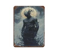 Poster retrò in metallo con soggetto lunare, arte chic, retrò, pittura in ferro, decorazione da parete, per bar, grotte, bar, famiglie, garage, 30 x 40 cm