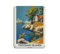 Poster retrò in metallo con stampa del fiume San Lorenzo, arte chic, retrò, pittura in ferro, per bar, grotte, bar, famiglia, garage, decorazione da parete, 30 x 40 cm