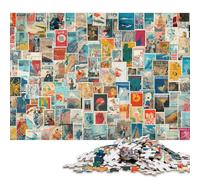 Poster Retrò Puzzle in Legno Adulto 300 Pezzi Per Gioco Familiare Gioco Education Regalo Per Amore E Amico Decorazione Interna Unica Stress Relief Toy 300pcs (40x28cm)