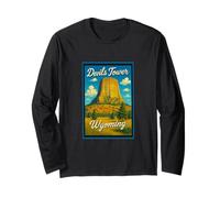 Poster retrò vintage della Torre del diavolo Wyoming WY US Maglia a Manica