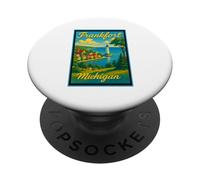 Poster retrò vintage Frankfort Lake Michigan Mi Art Graphic PopSockets PopGrip Adesivo
