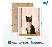 Poster ritratto arte gatto siamese - arte da parete animale minimalista -...