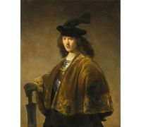 Poster ritratto mantello dorato stile nobile olandese arte da parete -...